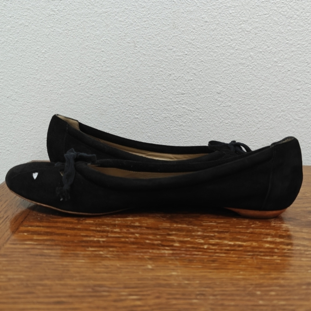 Vintage Chloé Phoebe Philo Black Suede Ballet Flats 37.5 Classic Danity Luxury - Picture 6 of 13